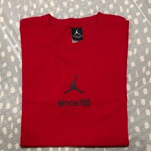 Jordan Red Tee with Black Logo